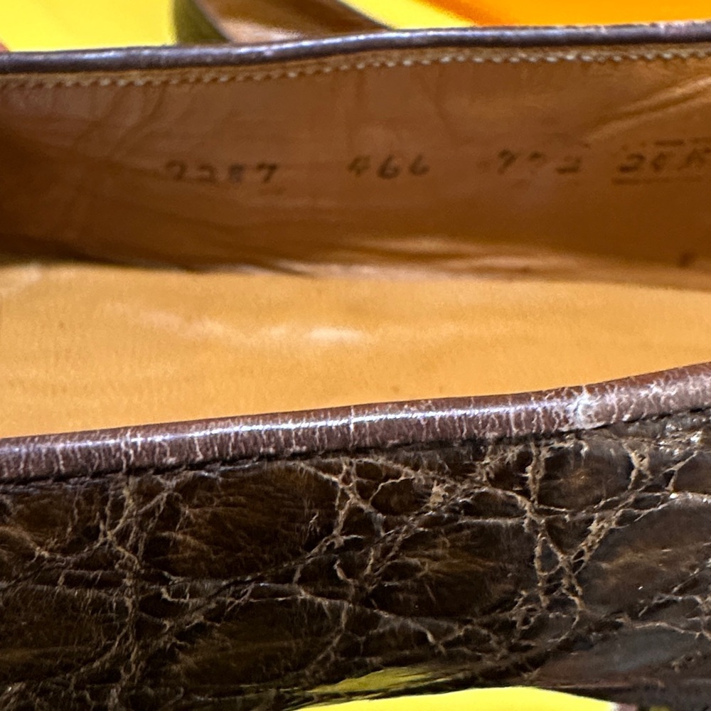 Polo Ralph Lauren Dark Brown Crocodile Pattern Loafers - Picture 7 of 16